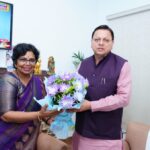 राष्ट्रीय महिला आयोग की अध्यक्ष विजया किशोर रहाटकर ने सीएम धामी से की शिष्टाचार भेंट