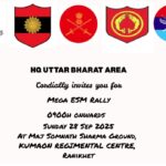 पूर्व सैनिकों के सम्मान में कुमाऊं रेजीमेंटल सेंटर, रानीखेत में भव्य रैली का आयोजन